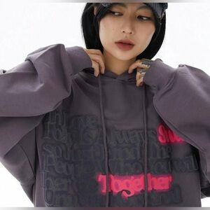 Aelfric Eden Mauve Oversized Graphic Hoodie Sweatshirt size M